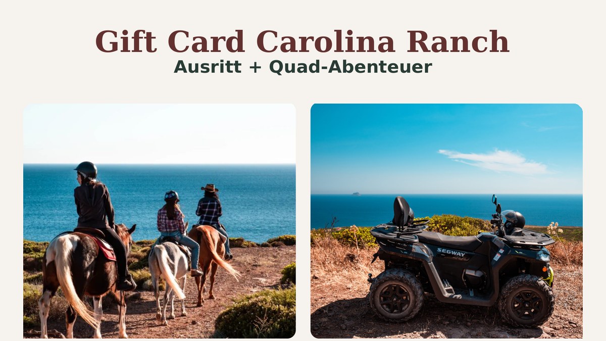 Ausritt an der Küste + Panorama-Quad-Tour für zwei Personen